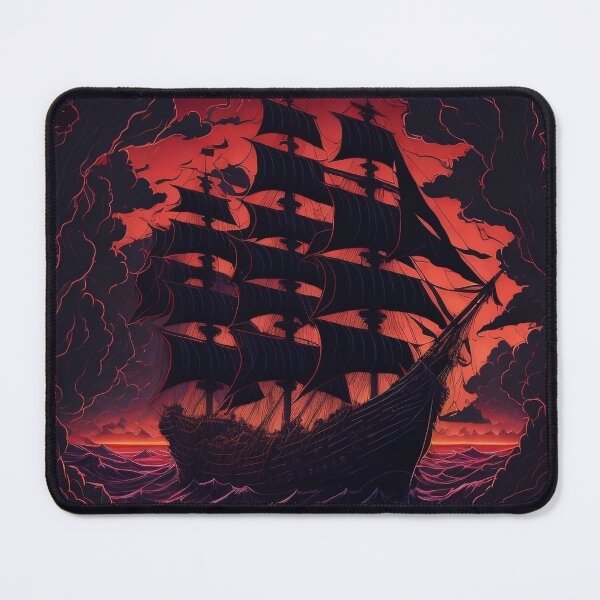 Item preview, Pirate Ship In Flaming Red Sea designed and sold by hassanjnoub.