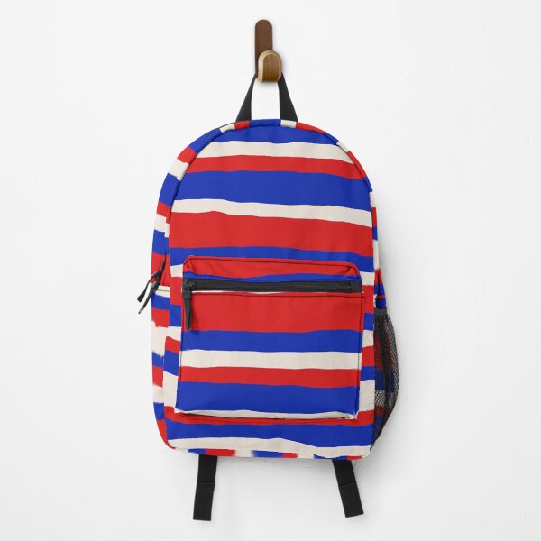 Item preview, Bold Serrate Stripe Pattern Blue Red Cream designed and sold by kierkegaard.
