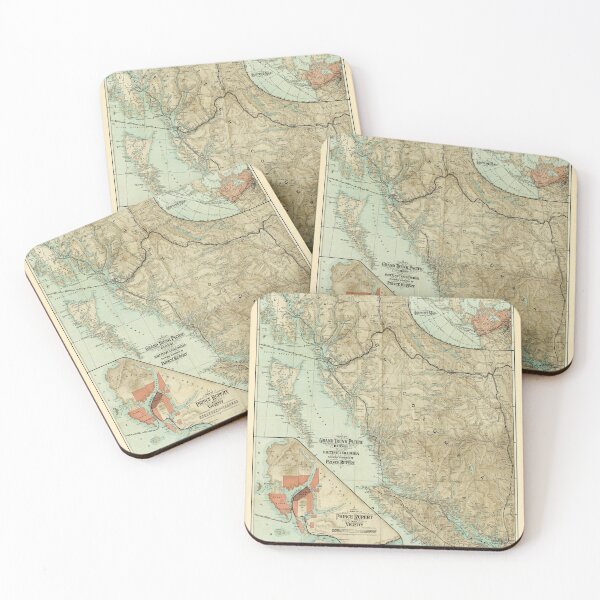 Item preview, Vintage British Columbia Canada Map (1910) Old Western Canadian Province Atlas designed and sold by BravuraMedia.