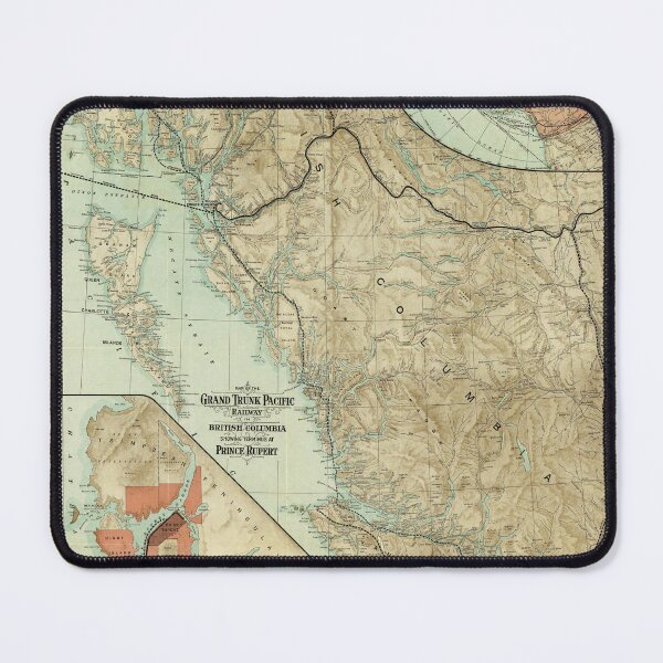 Item preview, Vintage British Columbia Canada Map (1910) Old Western Canadian Province Atlas designed and sold by BravuraMedia.