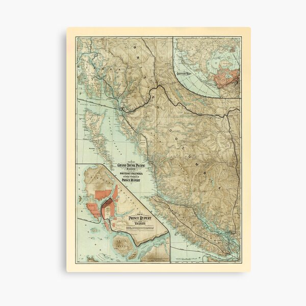 Item preview, Vintage British Columbia Canada Map (1910) Old Western Canadian Province Atlas designed and sold by BravuraMedia.