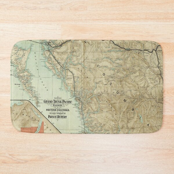 Item preview, Vintage British Columbia Canada Map (1910) Old Western Canadian Province Atlas designed and sold by BravuraMedia.