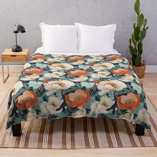 Item preview, poppy flowers, on blue background designed and sold by Arti_choke.
