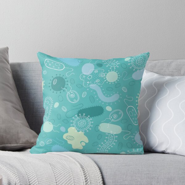 Item preview, Microorganisms pattern - viruses, bacteria and amoeba - teal designed and sold by HazelFisher.