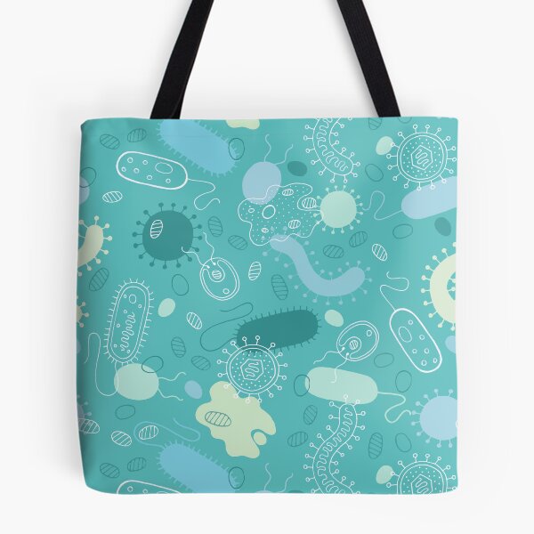 Item preview, Microorganisms pattern - viruses, bacteria and amoeba - teal designed and sold by HazelFisher.