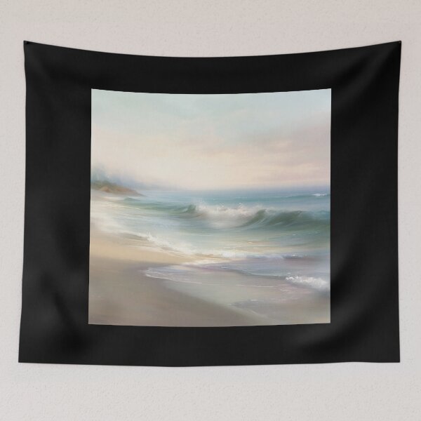 Item preview, Seaside Serenity Impressionist Art Beach Pastel Painting designed and sold by DigiNook.