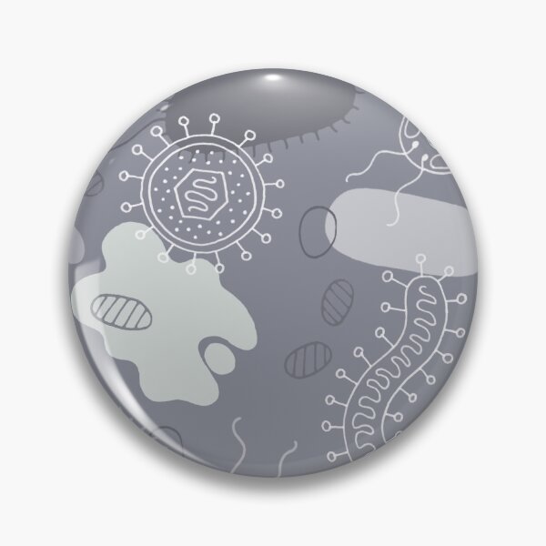 Item preview, Microorganisms pattern - viruses, bacteria and amoeba - grey designed and sold by HazelFisher.
