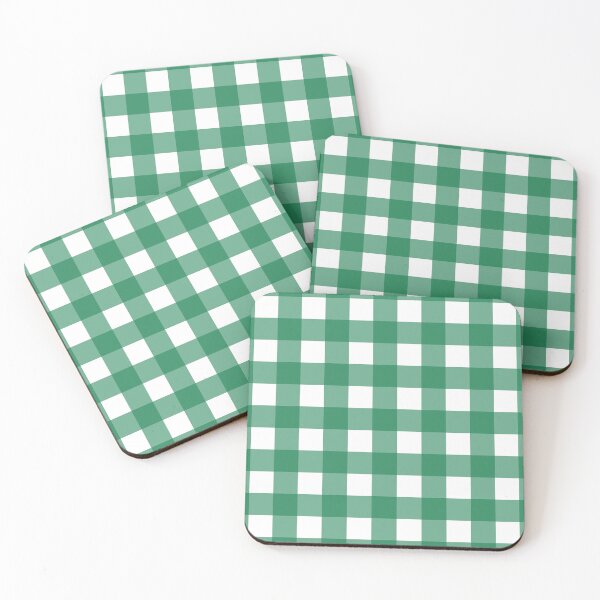 Item preview, Deep green and white gingham check - small designed and sold by LittleBettyMakes.