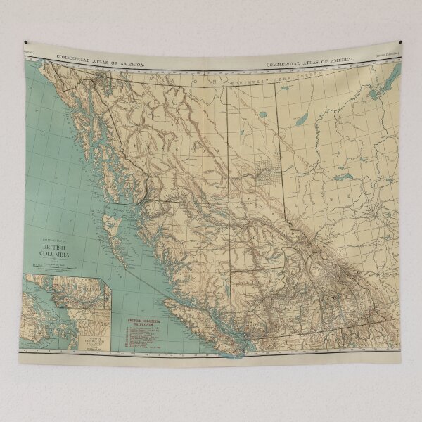 Item preview, Vintage British Columbia Canada Map (1924) Old Western Canadian Province Atlas designed and sold by BravuraMedia.