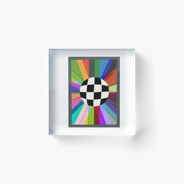 Item preview, Retro black and white disco ball with colorful background designed and sold by Sunwang.