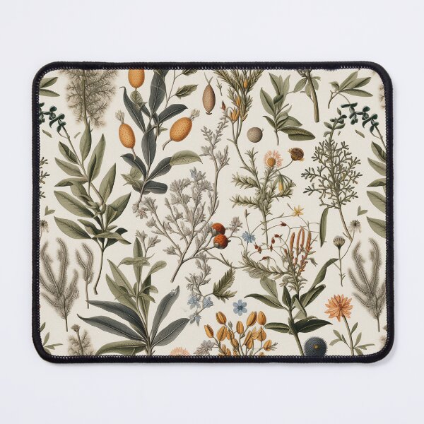 Item preview, Vintage botanical pattern on cream background designed and sold by Arti_choke.