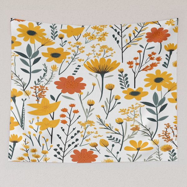 Item preview, Pattern with flowers in yellow and orange colors designed and sold by ColorDesign38.