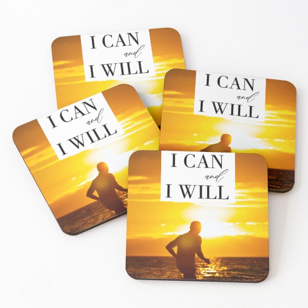 Item preview, Sunset jogging by the beach with motivational quote designed and sold by ArtistryHQ.