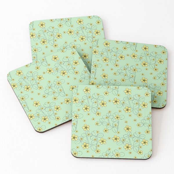 Item preview, Yellow clover flowers on spring green designed and sold by Colleen Macomber.