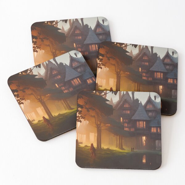 Item preview, Welcoming village hiding in the woods designed and sold by MDArtdesigns.