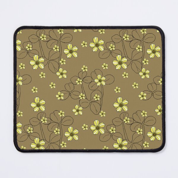 Item preview, Yellow clover flowers on soft brown designed and sold by Colleen Macomber.