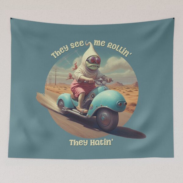 Item preview, They See Me Rollin', They Hatin' Funny Hoodie Rat designed and sold by danielliamgill.