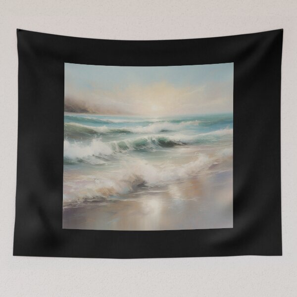 Item preview, Seaside Serenity Impressionist Art Beach Pastel Painting designed and sold by DigiNook.
