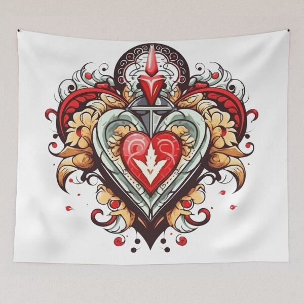 Item preview, Heart Tribal Tattoo Art Style designed and sold by JustArtDesign9.