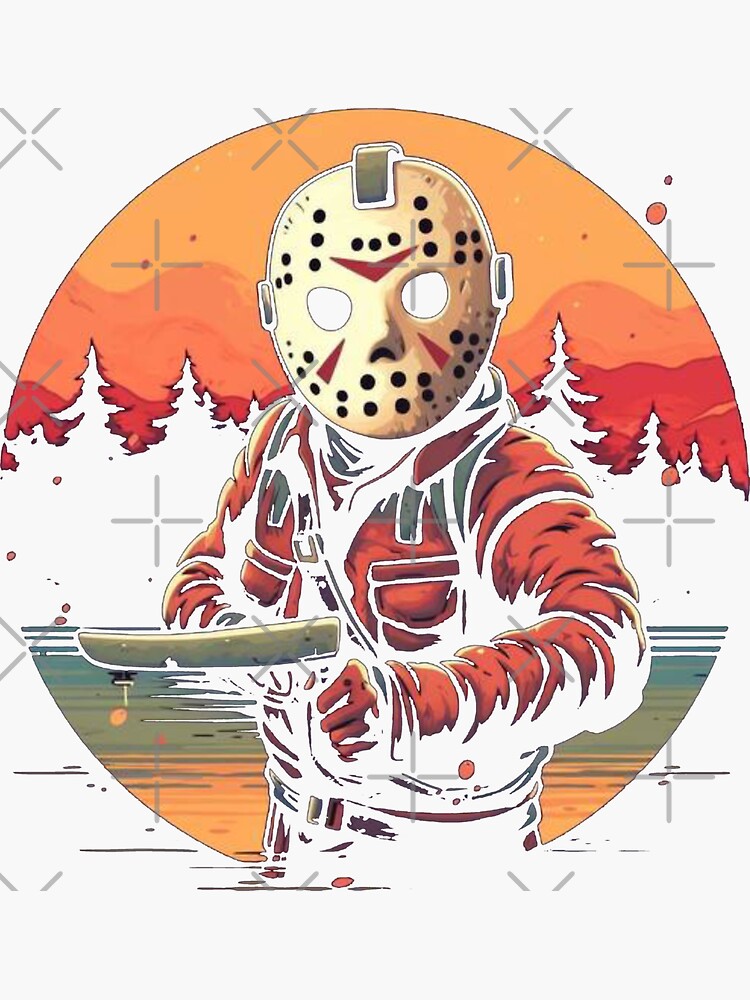 Friday the 13th Jason Vorhees Hockey Mask Sticker for Sale by King Moon