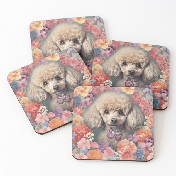 Item preview, Poodle Happy Cute Puppies and Flowers with Love designed and sold by BrandonArtWorld.
