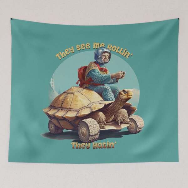 Item preview, They See Me Rollin', They Hatin' Funny Turtle Rider designed and sold by danielliamgill.