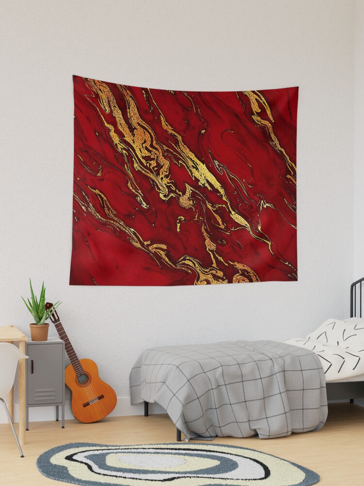 Red and best sale gold tapestry