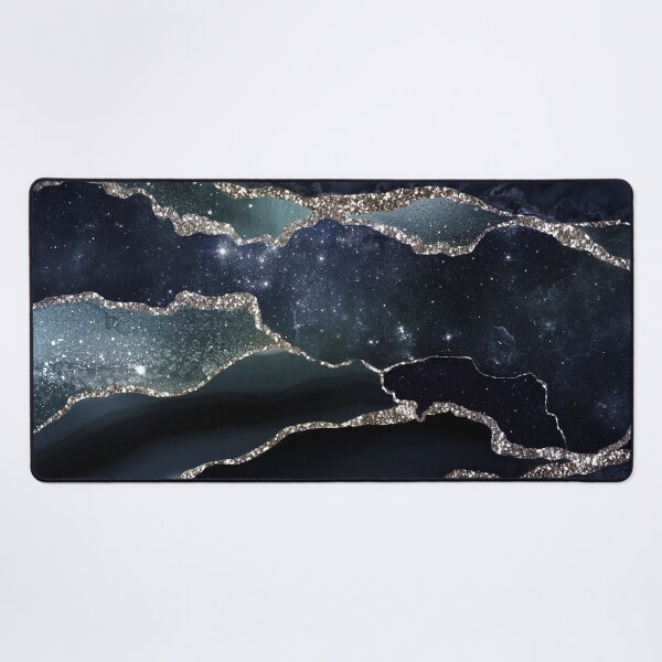 Vista previa del artículo con la obra «Glamour Night Black Milky Way Faux Marble Galaxy I», diseñado y vendido por MysticMarble.