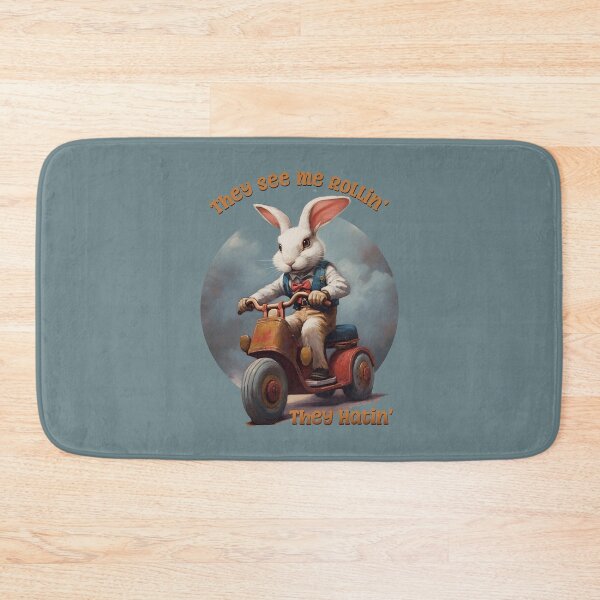 Item preview, They See Me Rollin', They Hatin' Funny Retro Bunny designed and sold by danielliamgill.