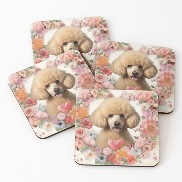 Item preview,  Poodle Happy Cute Puppies and Flowers with Love designed and sold by BrandonArtWorld.