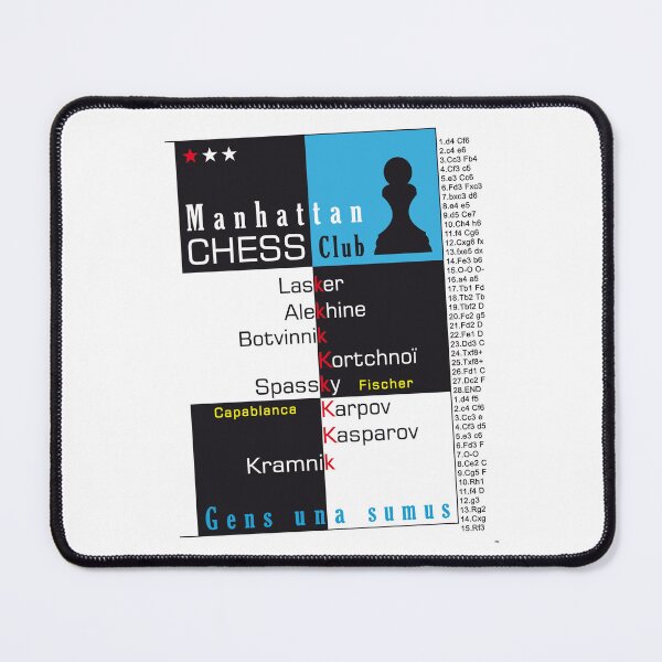 Item preview, Manhattan New York Chess Club USA Travel Vintage Poster designed and sold by PB Mary.