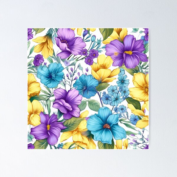 Item preview, Summer Flowers Pattern Tile  designed and sold by apolinART.