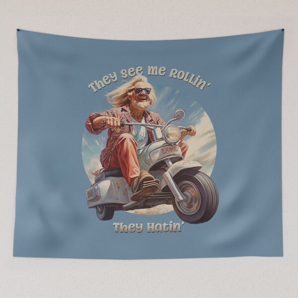 Item preview, They See Me Rollin', They Hatin' Funny Retro Hippy designed and sold by danielliamgill.