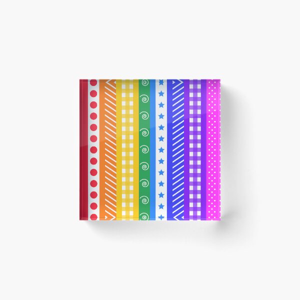 Item preview, Bright rainbow and white washi style stripes - vertical designed and sold by LittleBettyMakes.