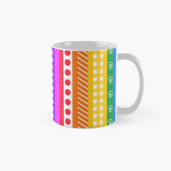Item preview, Bright rainbow and white washi style stripes - vertical designed and sold by LittleBettyMakes.