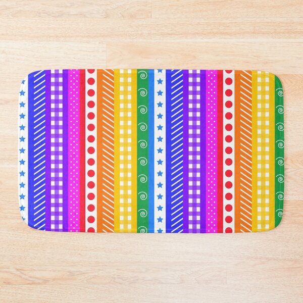 Item preview, Bright rainbow and white washi style stripes - vertical designed and sold by LittleBettyMakes.