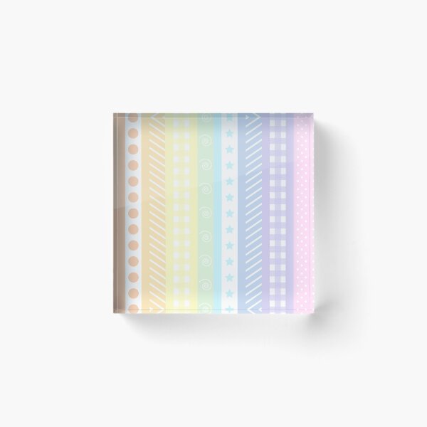 Item preview, Pastel rainbow and white washi style stripes - vertical designed and sold by LittleBettyMakes.