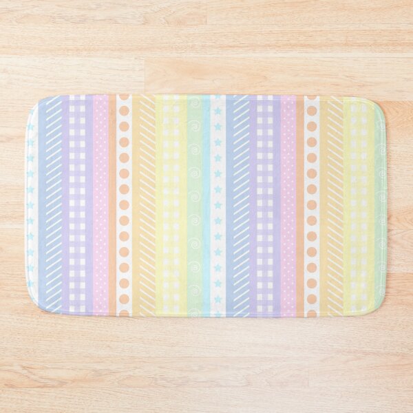 Item preview, Pastel rainbow and white washi style stripes - vertical designed and sold by LittleBettyMakes.
