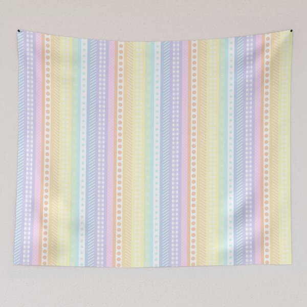 Item preview, Pastel rainbow and white washi style stripes - vertical designed and sold by LittleBettyMakes.