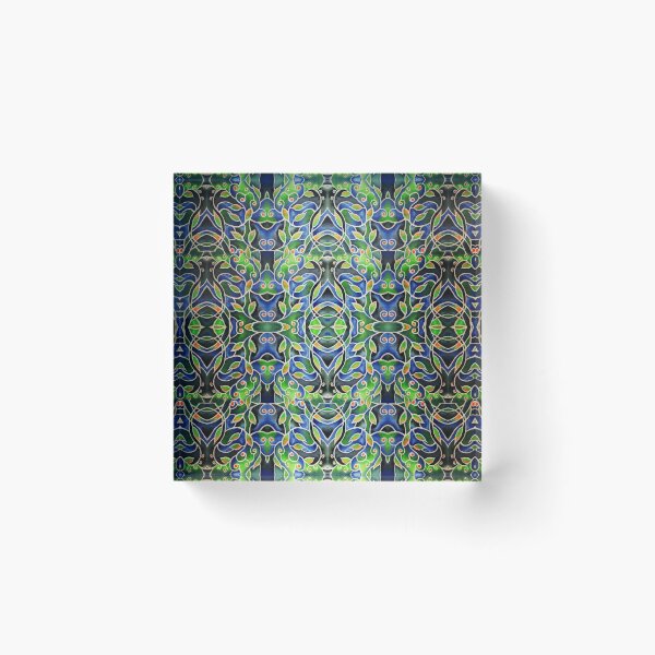 Item preview, Batik Style Pattern In Blue Gray Green designed and sold by Irina Sztukowski.