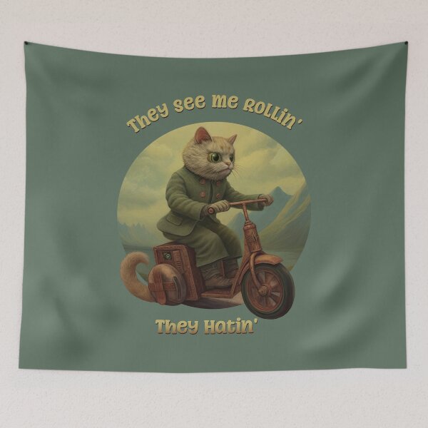 Item preview, They See Me Rollin', They Hatin' Funny Tabby Cat designed and sold by danielliamgill.