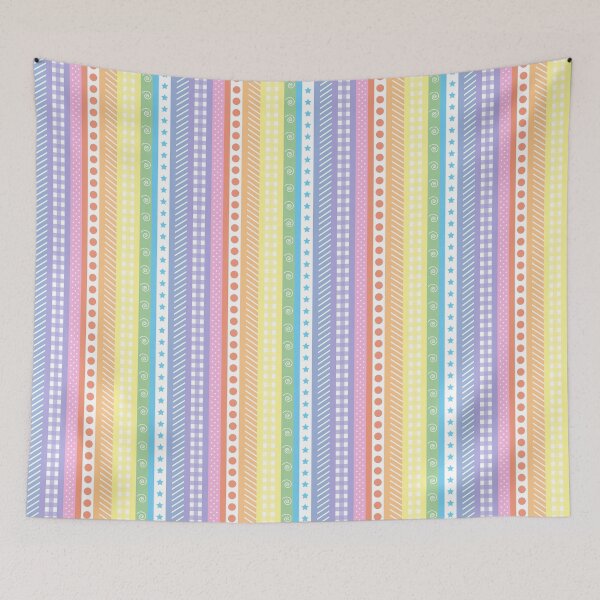 Item preview, Bright pastel rainbow washi style stripes - vertical designed and sold by LittleBettyMakes.