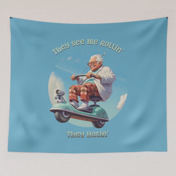 Item preview, They See Me Rollin', They Hatin' Flyin' Old Geezer on a Scooter designed and sold by danielliamgill.