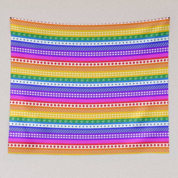 Item preview, Bright rainbow washi style stripes - horizontal designed and sold by LittleBettyMakes.