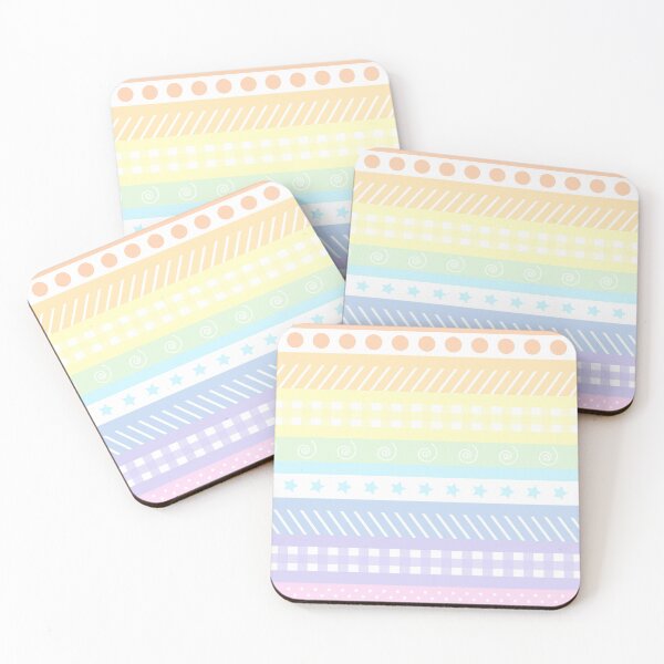 Item preview, Pastel rainbow washi style  stripes - horizontal designed and sold by LittleBettyMakes.