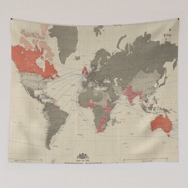 Item preview, Vintage British Empire World Map (1892) Old Colonies of England Atlas designed and sold by BravuraMedia.
