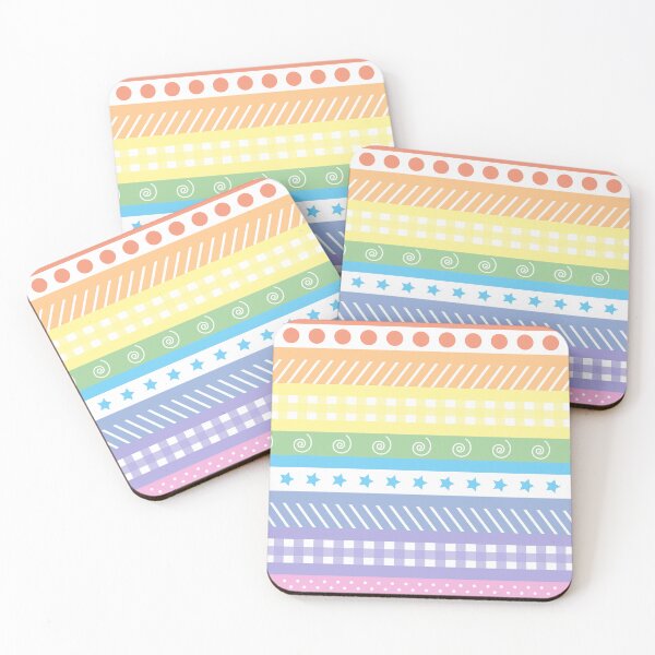 Item preview, Bright pastel rainbow washi style stripes - horizontal designed and sold by LittleBettyMakes.