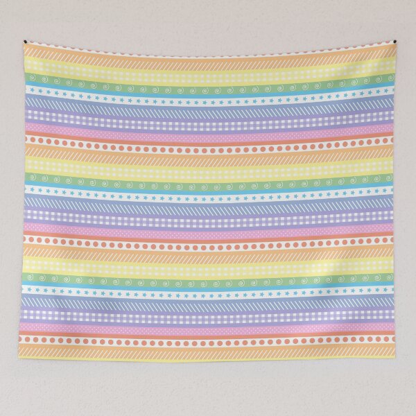Item preview, Bright pastel rainbow washi style stripes - horizontal designed and sold by LittleBettyMakes.