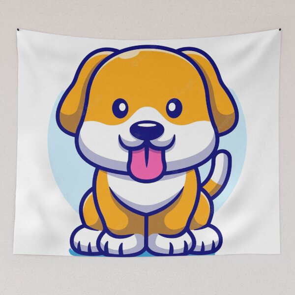 Aperçu de l'œuvre Chiots jaunes - mignons et ludiques créée et vendue par JustArtDesign9.