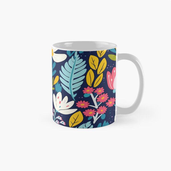 Artikelvorschau, Muster mit Blumen in den Farben Blau, Weiß und Gelb entworfen und verkauft von ColorDesign38.